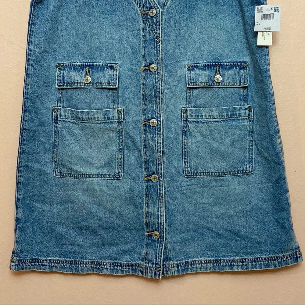 American Eagle Denim V-Neck Pinafore Dress - Picture 5 of 6